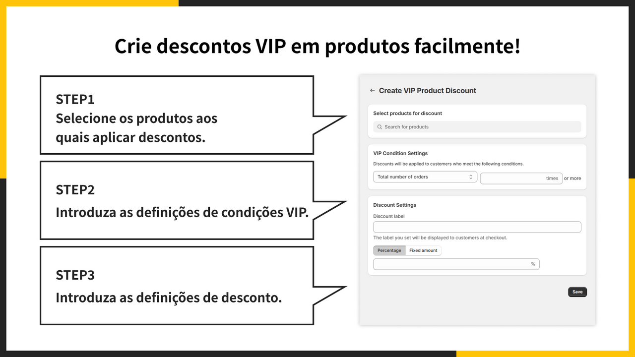 Crie descontos VIP em produtos facilmente!