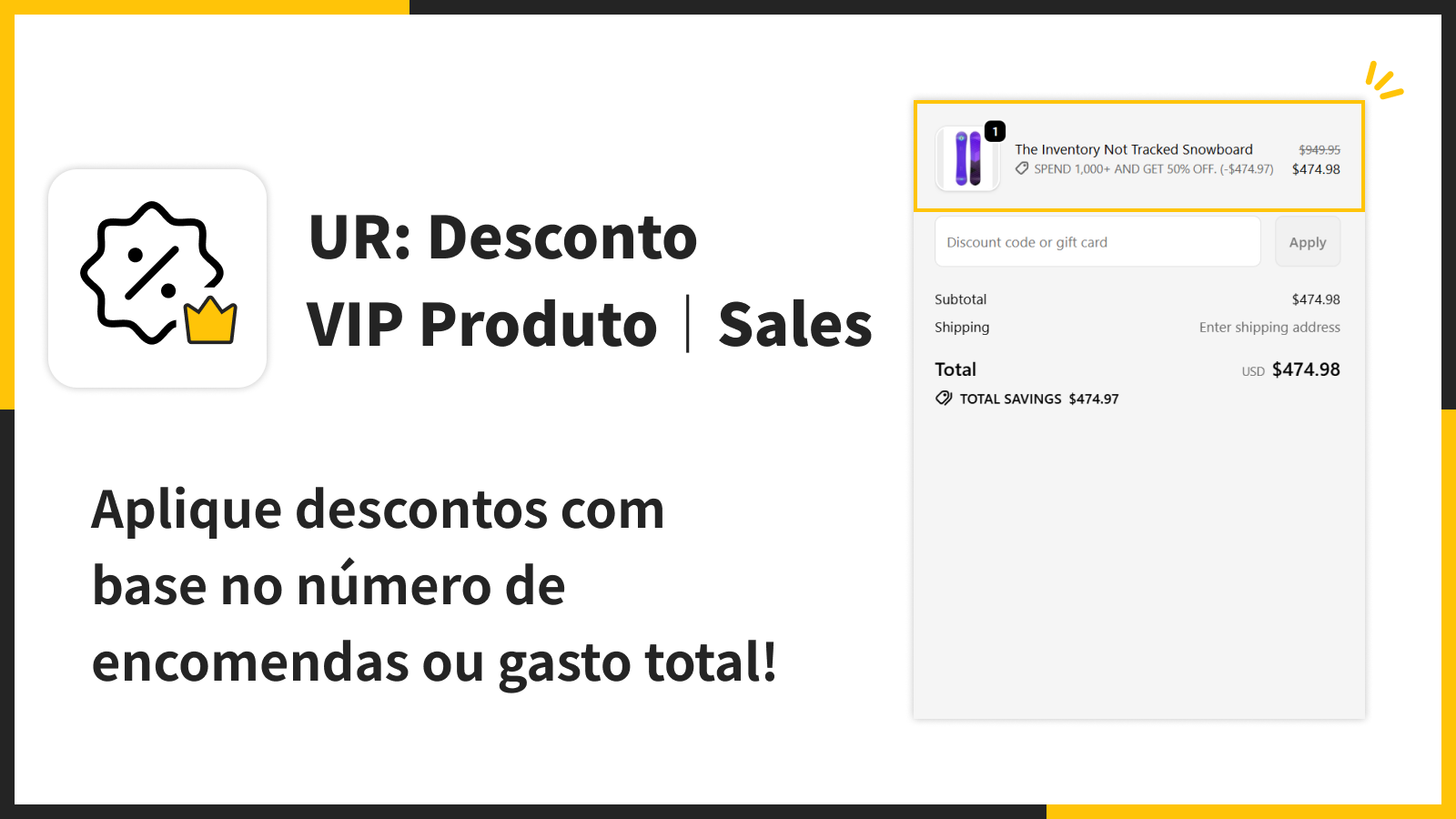 Aplique descontos com base no número de encomendas ou gasto tota