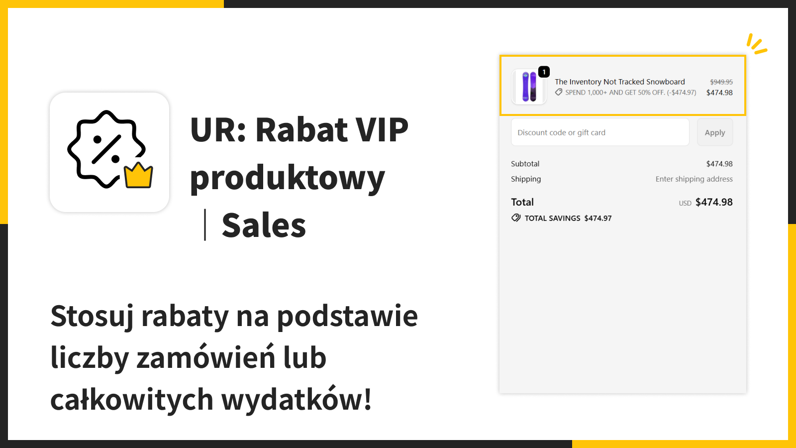 Stosuj rabaty na podstawie liczby zamówień lub całkowitych wydat