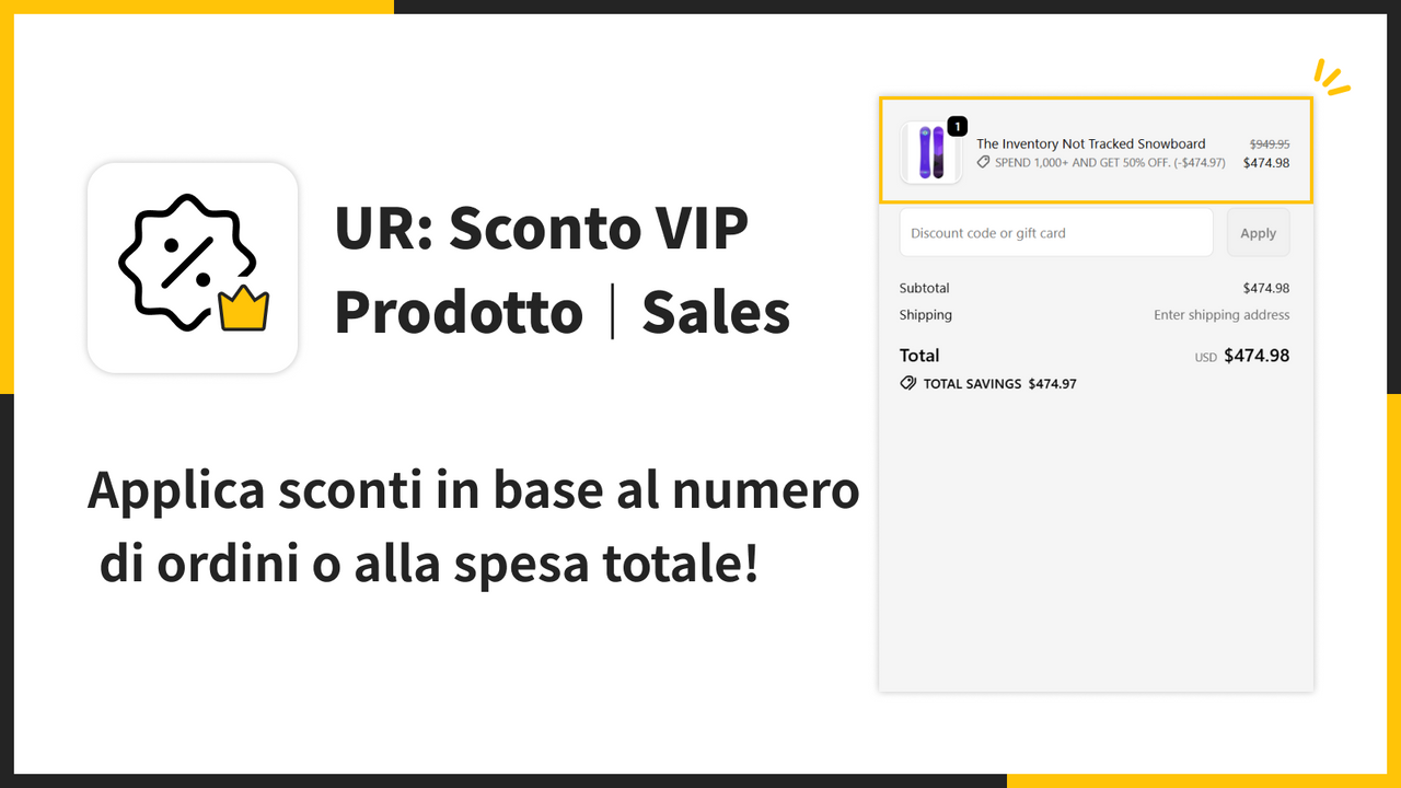 Applica sconti in base al numero di ordini o alla spesa totale!