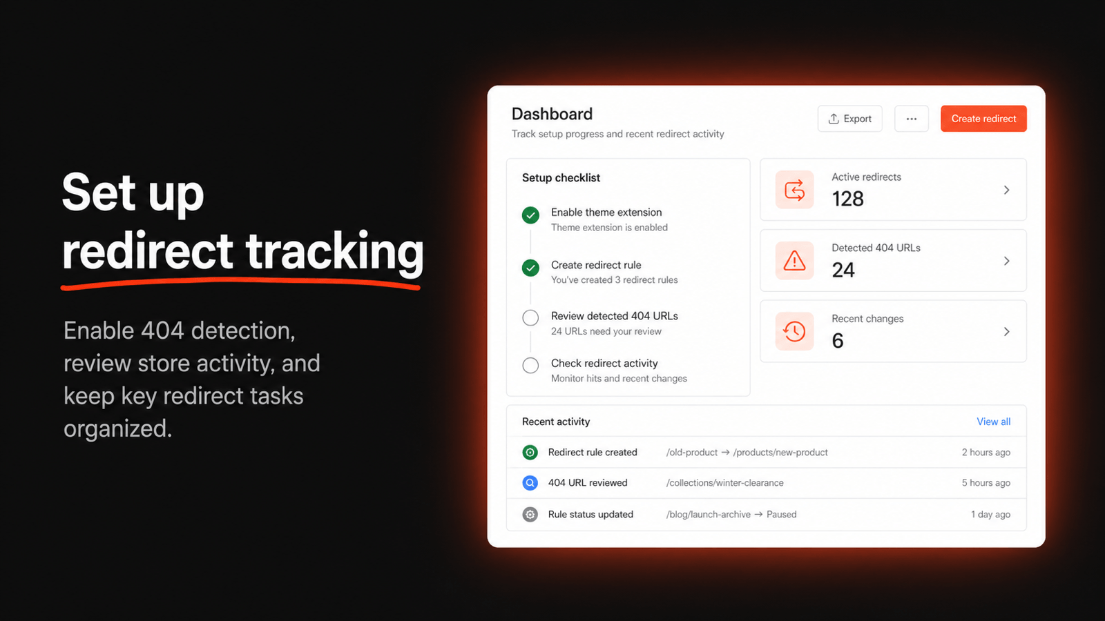 set up redirect tracking