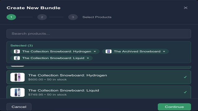 Product Selection for when you create a Bundle. 