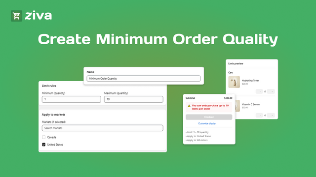 Ziva - Order Limits Quantity