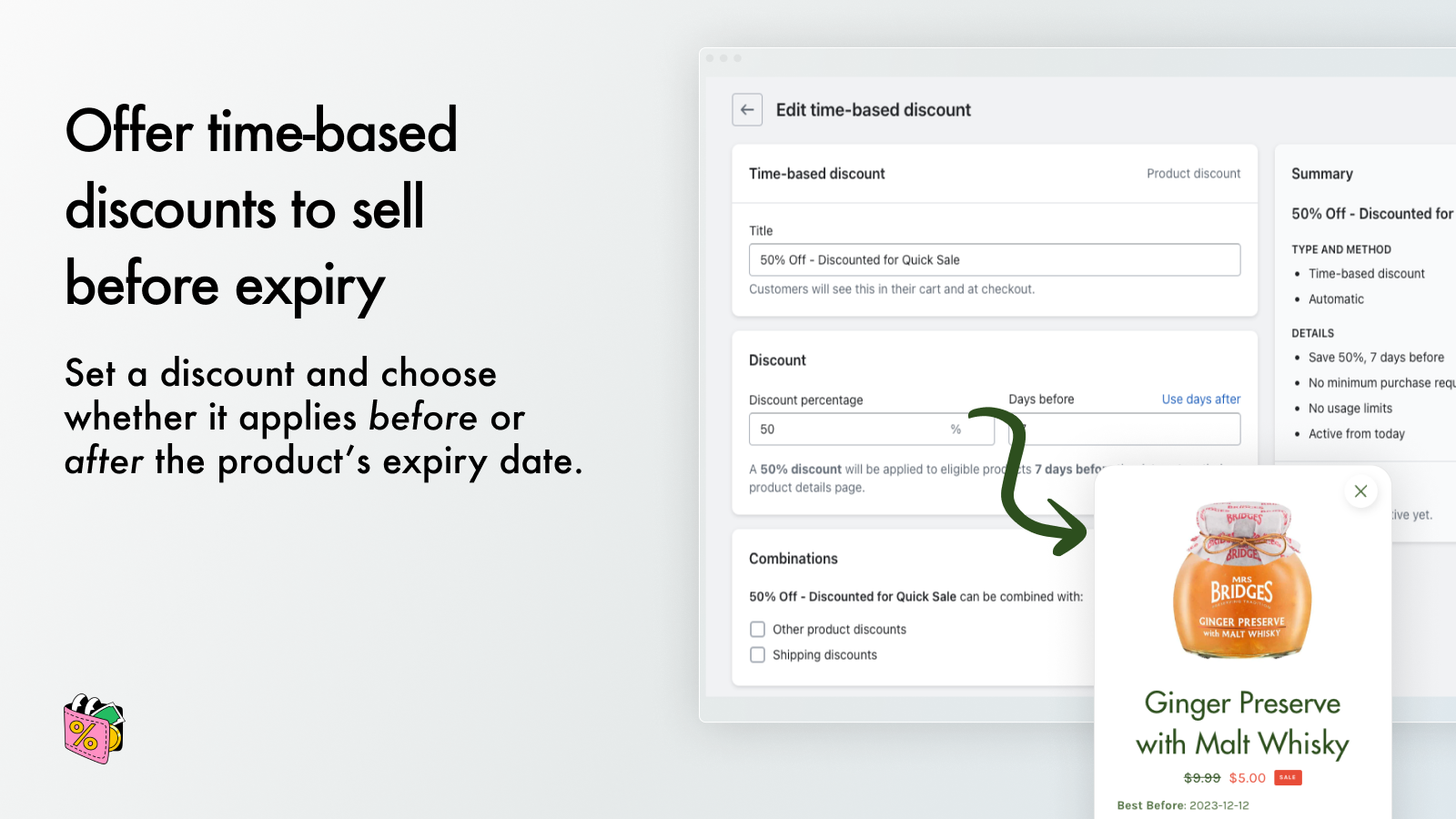 Offer time-based discounts to sell before expiry
