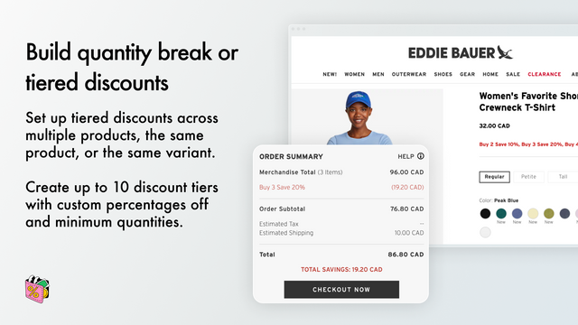 Build quantity break or tiered discounts