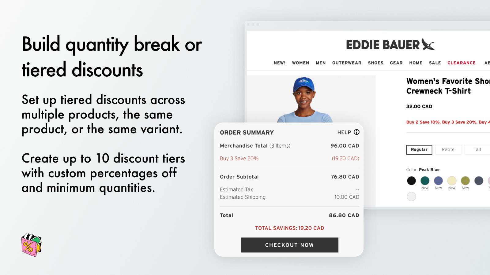 Build quantity break or tiered discounts