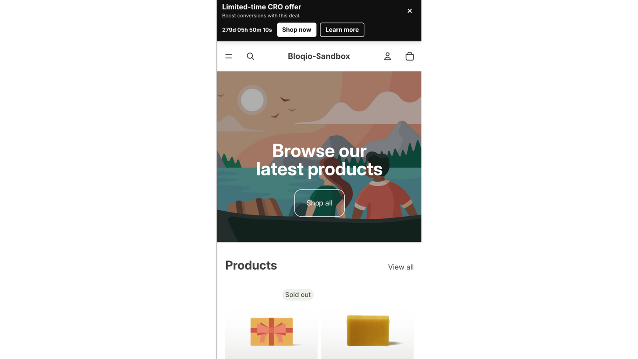 Mobile preview of top bar settings in Theme Editor
