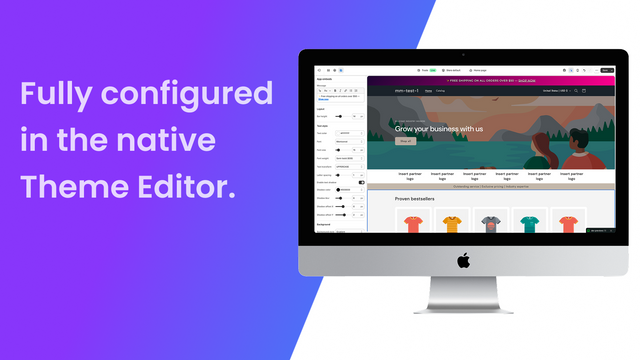 Fully configured in the native Theme Editor.