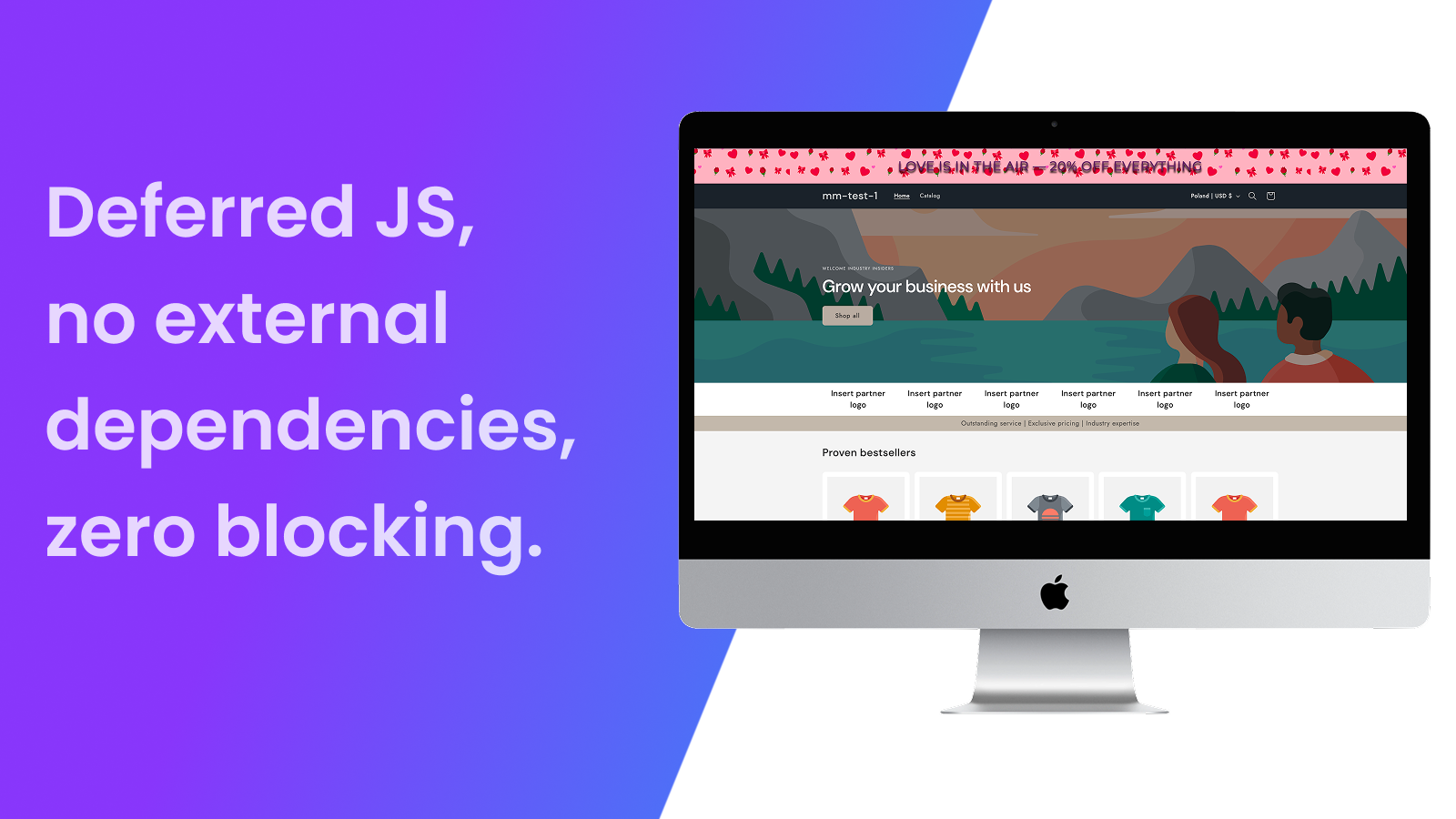 Deferred JS, no external dependencies, zero blocking.