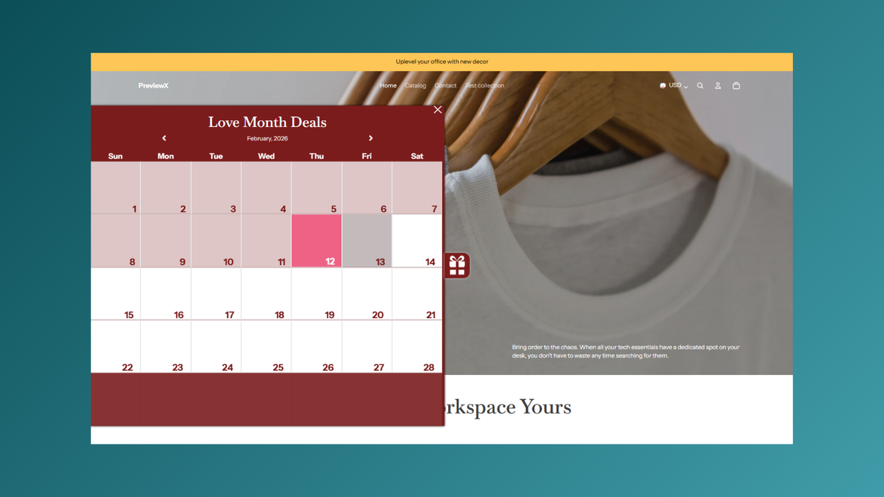 Calendar popup