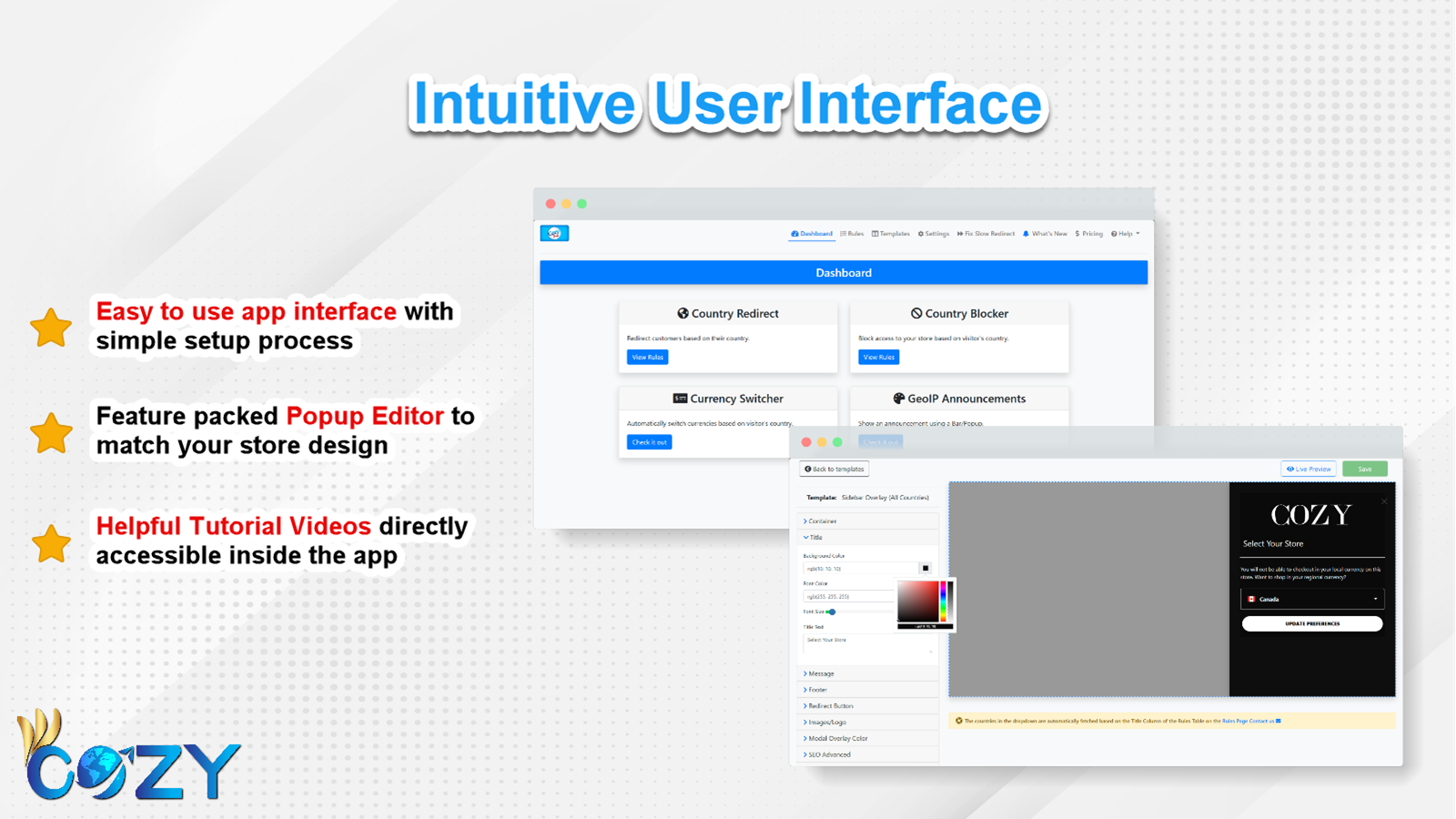 Easy to use interface