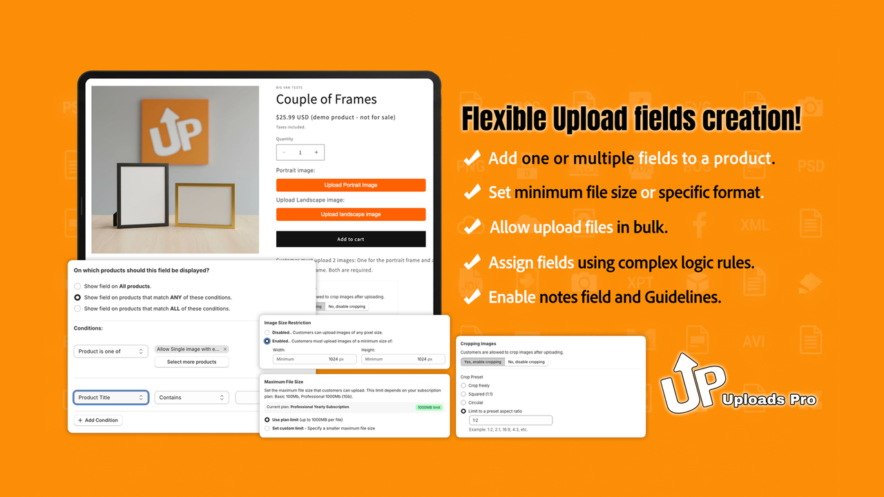 Flexible upload fields creation.