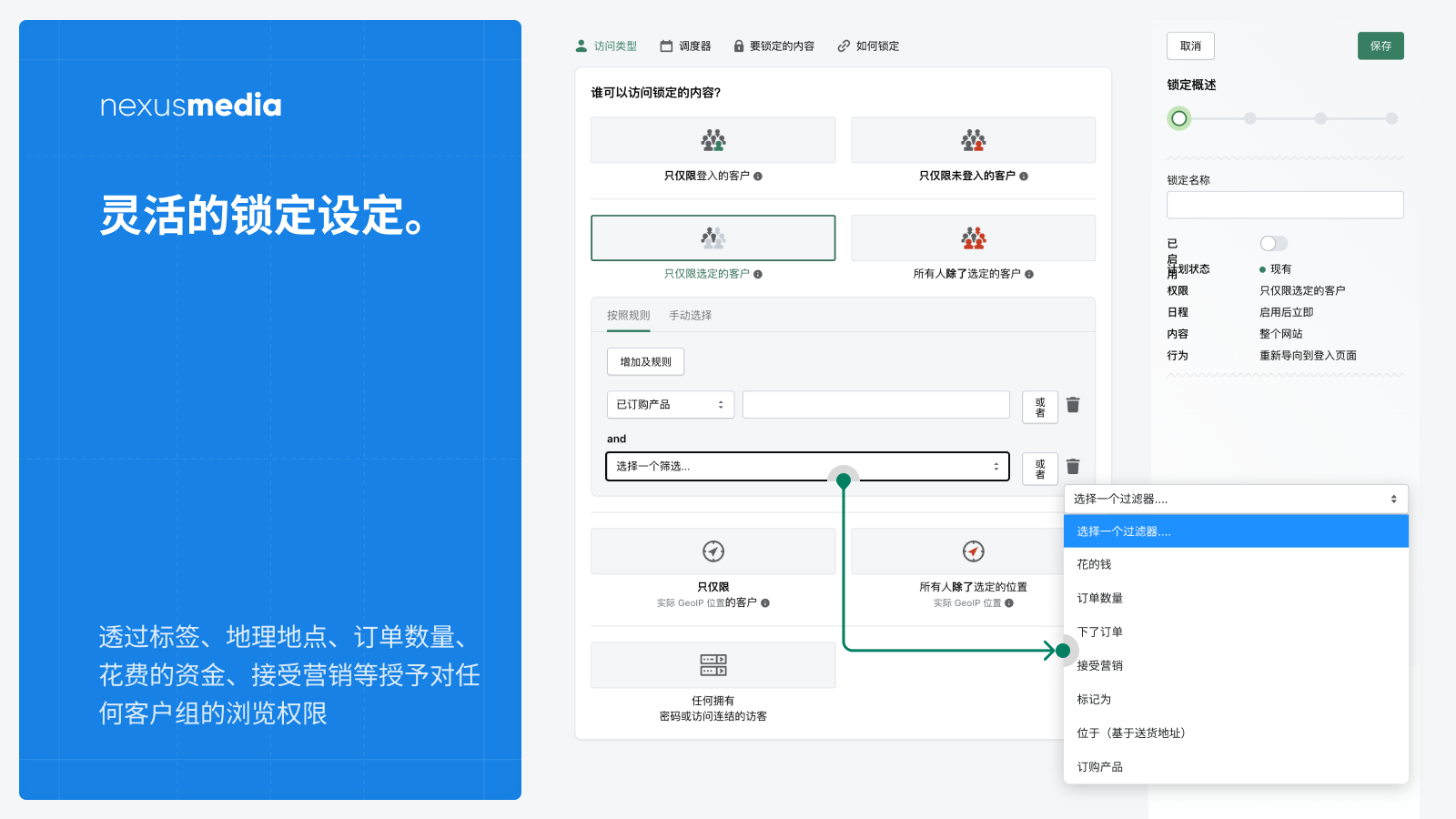 灵活的锁定设定，b2b登入去查看内容