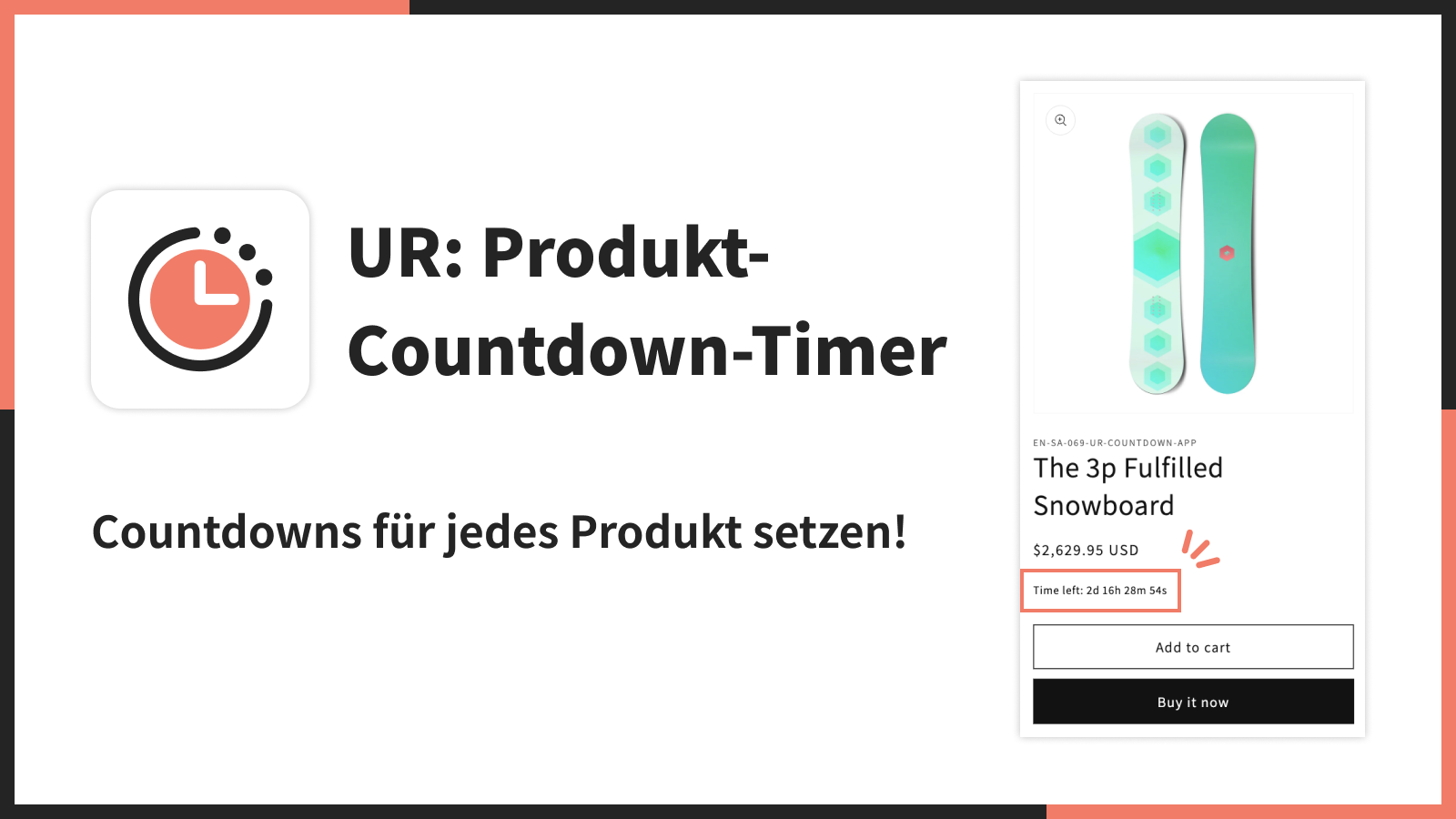 Countdowns für jedes Produkt setzen!