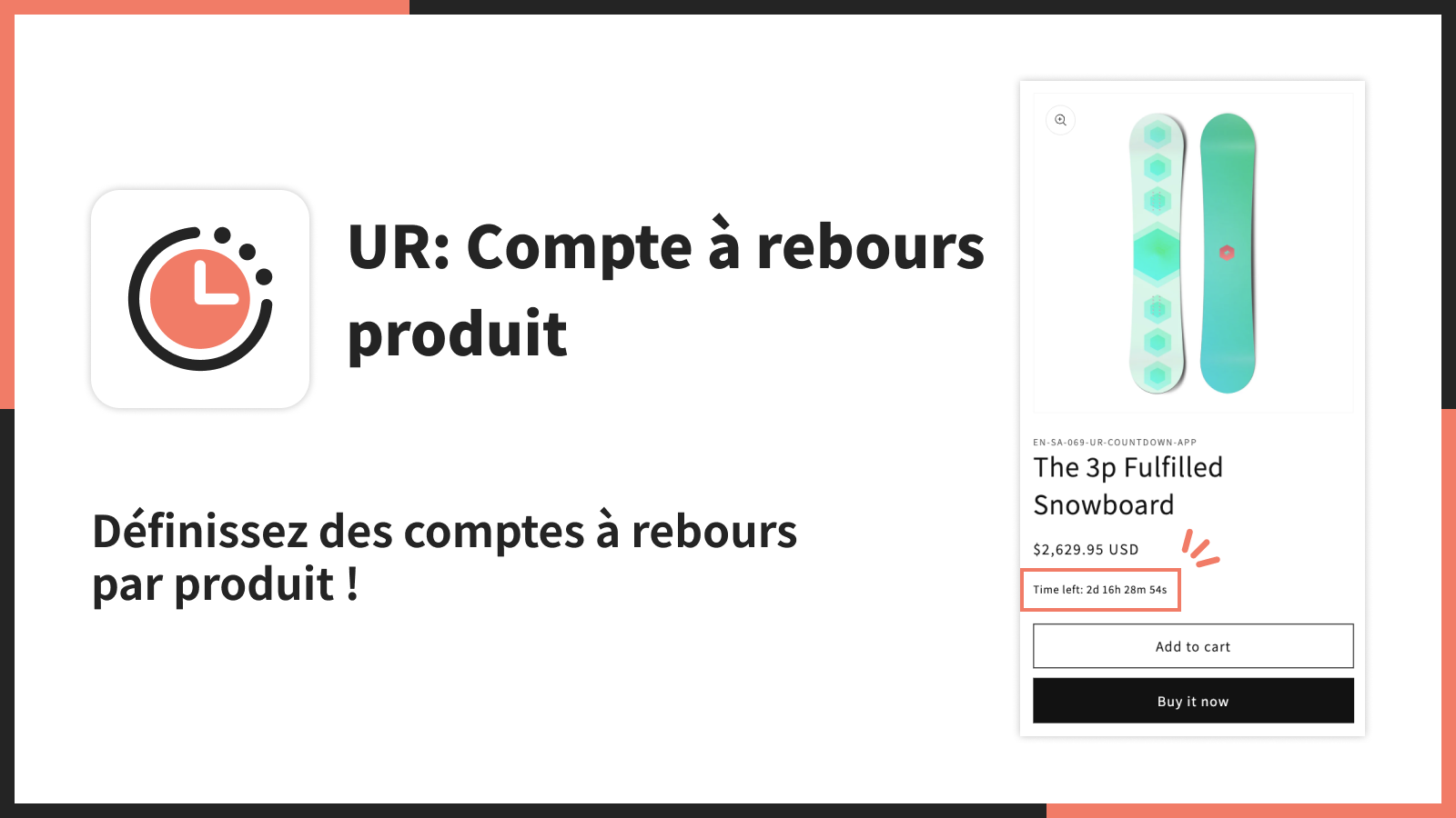 Définissez des comptes à rebours par produit !