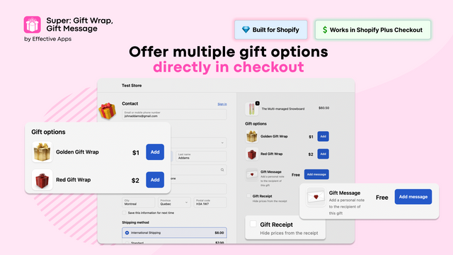 Offer multiple Gifting options directly in checkout page