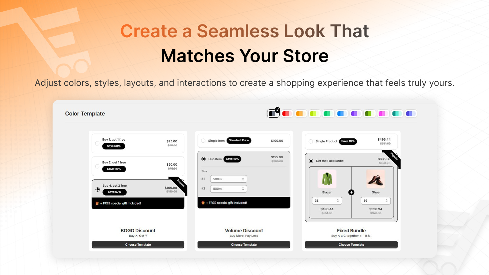 Shopify bundle app with customizable discount widgets