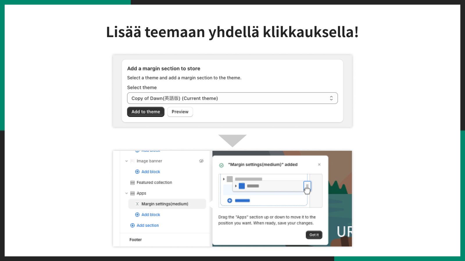 Lisää teemaan yhdellä klikkauksella!