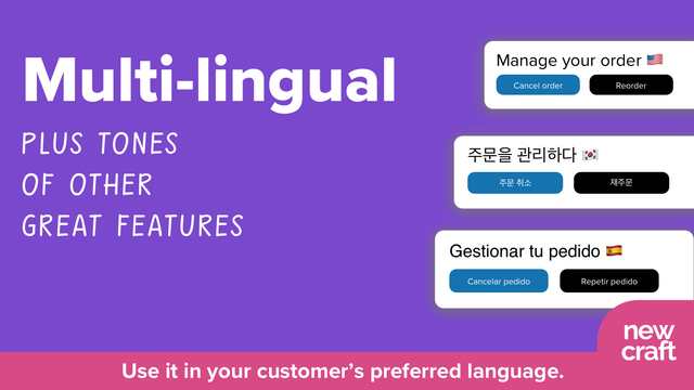 Screenshot of the multi lingual capabilities