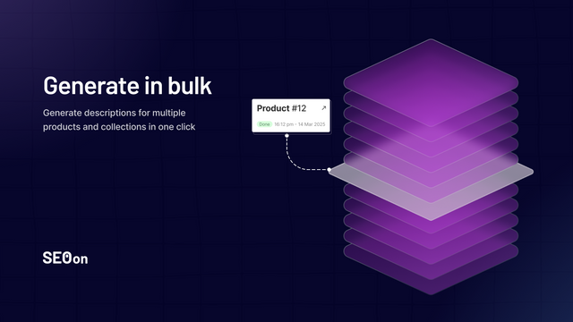 SEO On Product copy generate product descriptions in bulk