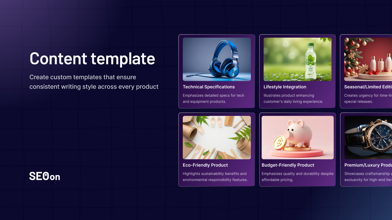 SEO On Product copy Content template product descriptions