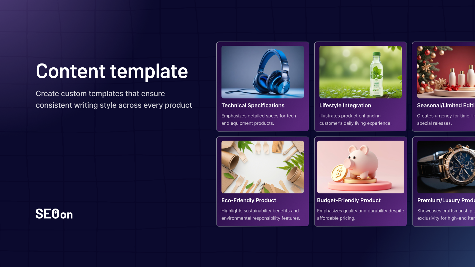SEO On Product copy Content template product descriptions
