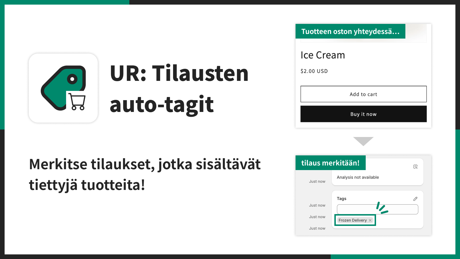 Merkitse tilaukset, jotka sisältävät tiettyjä tuotteita!