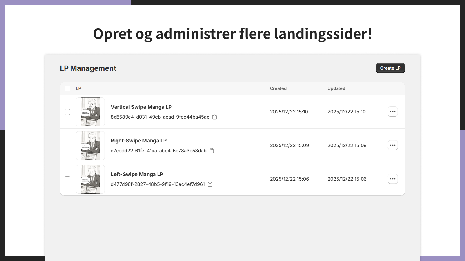 Opret og administrer flere landingssider!