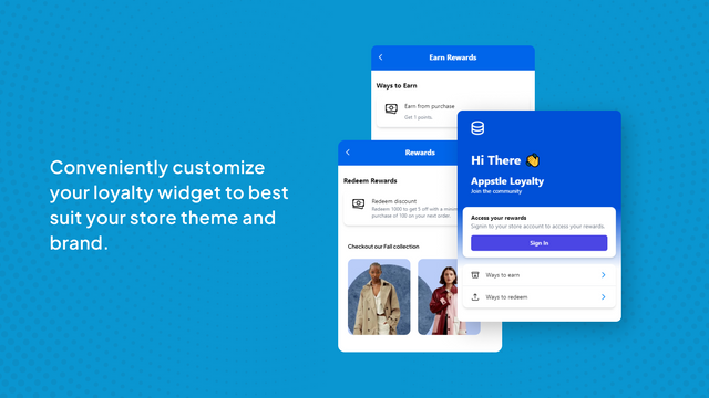 Conveniently customize your loyalty program & rewards widget
