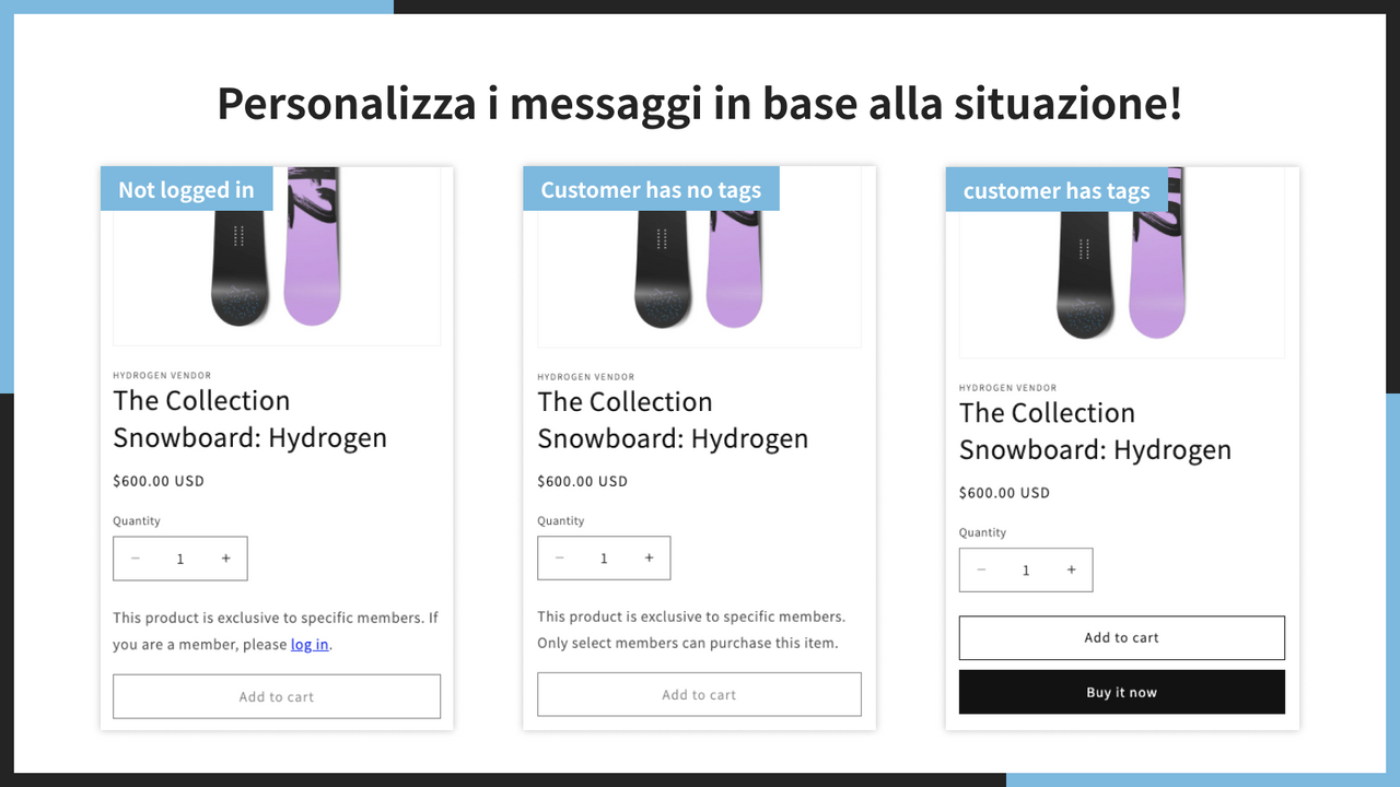 Personalizza i messaggi in base alla situazione!