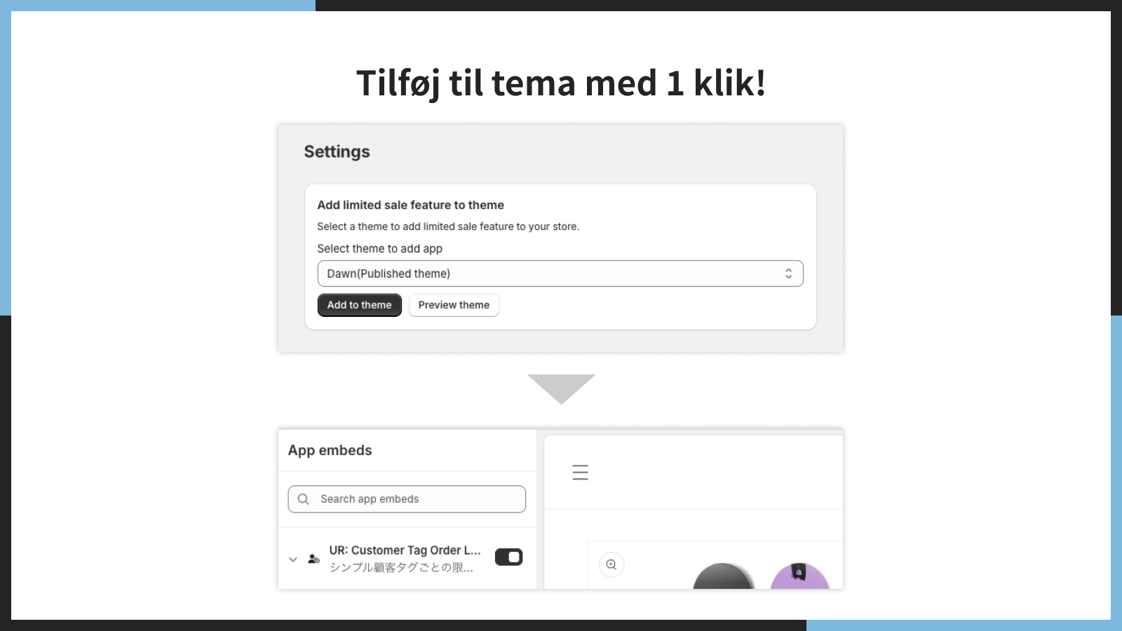 Tilføj til tema med 1 klik!
