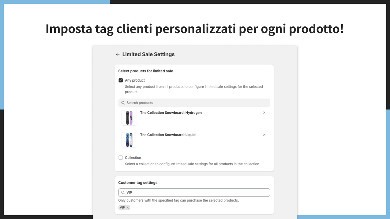Imposta tag clienti personalizzati per ogni prodotto!