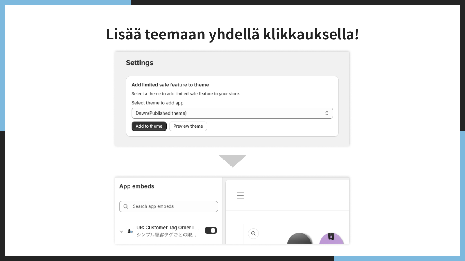 Lisää teemaan yhdellä klikkauksella!