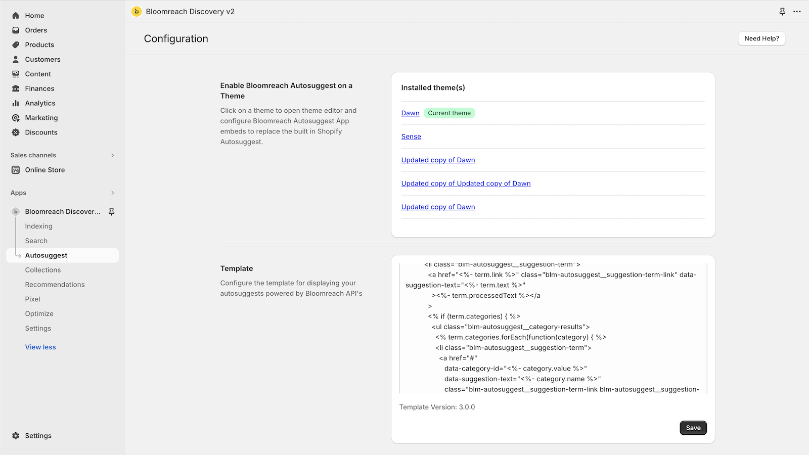Configure Autosuggest