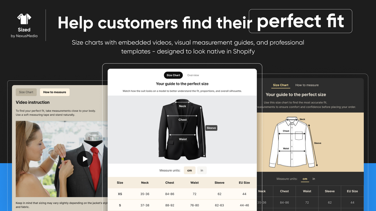 Sized - Size Chart and Size Guide