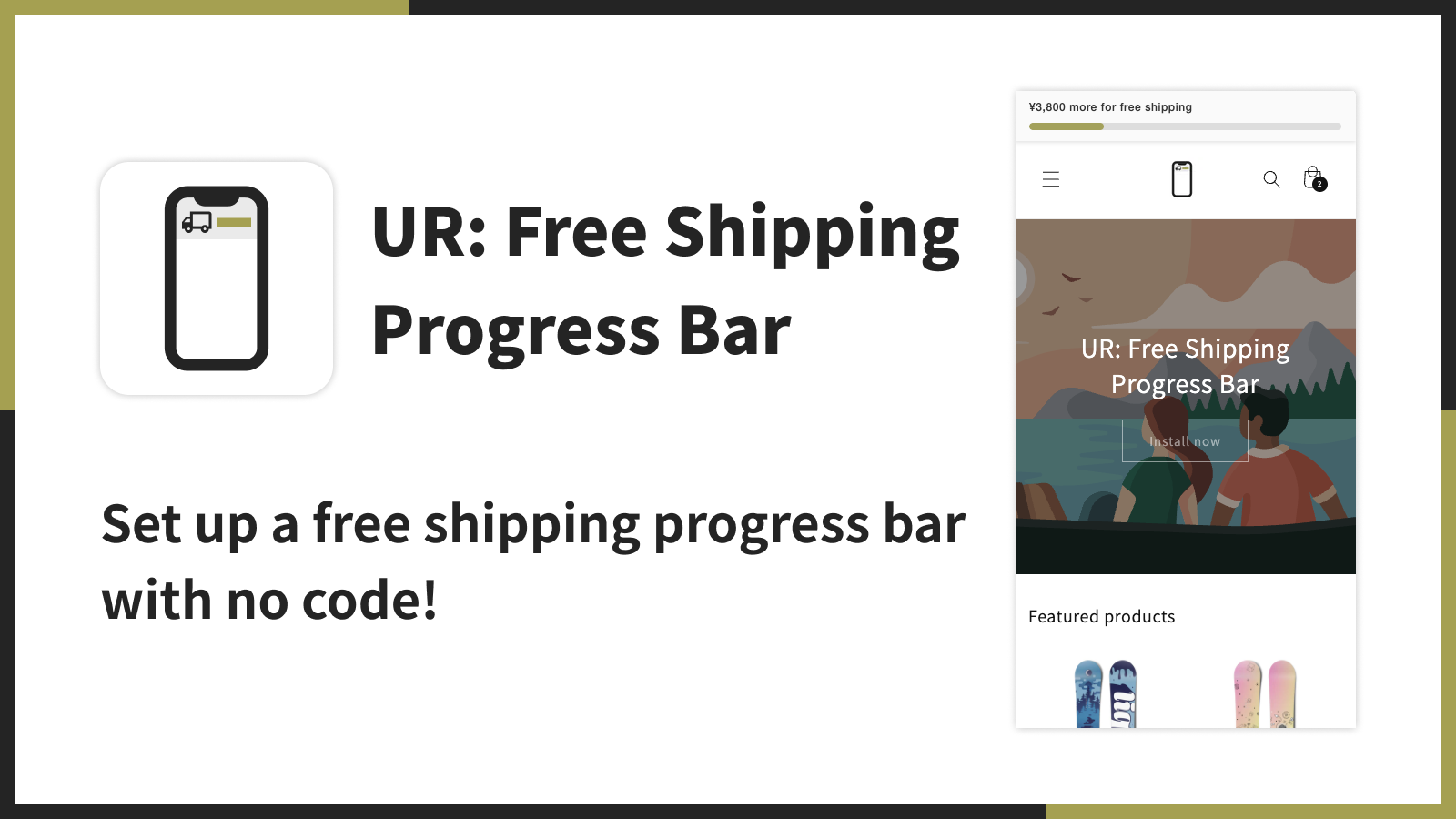 Set up a free shipping progress bar with no code!