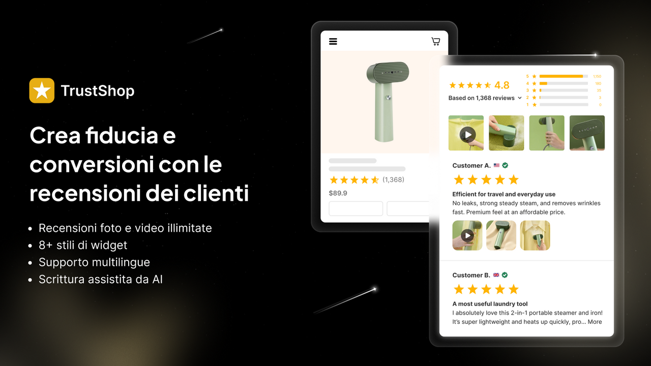 Crea fiducia e conversioni con le recensioni dei clienti