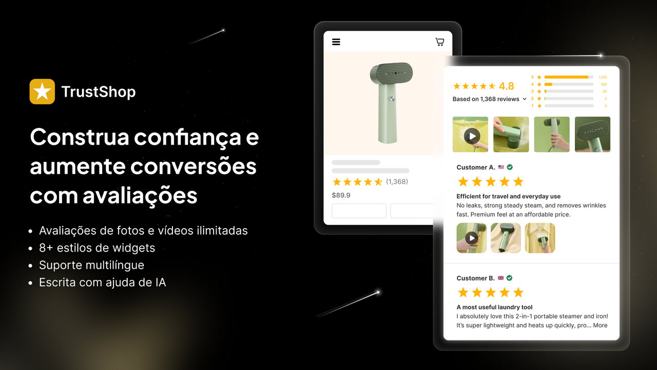 Construa confiança e aumente conversões com avaliações
