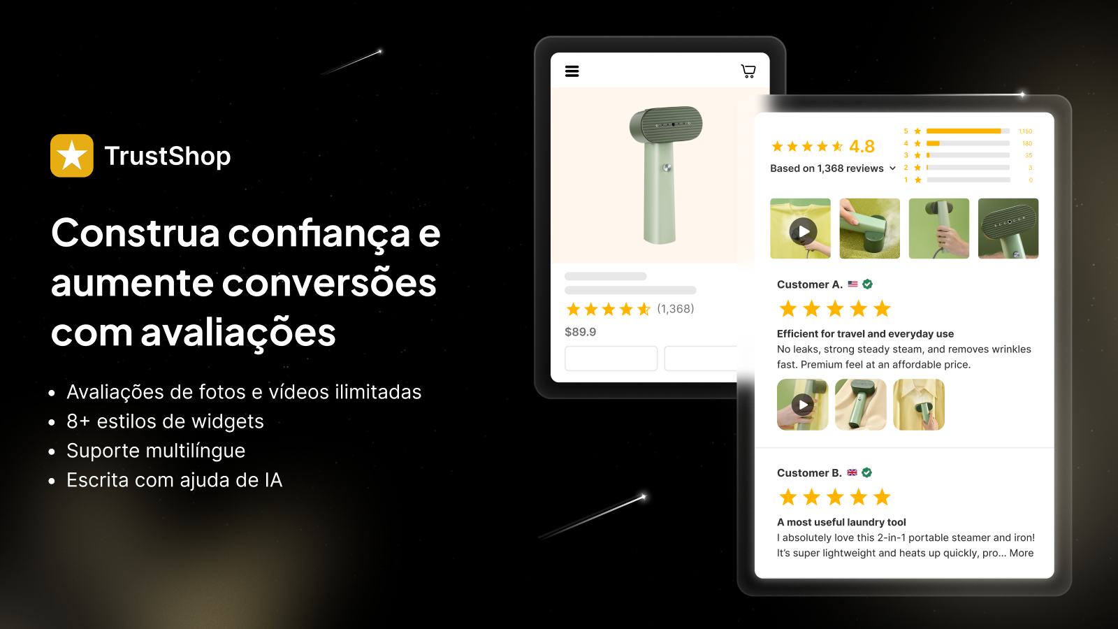 Construa confiança e aumente conversões com avaliações