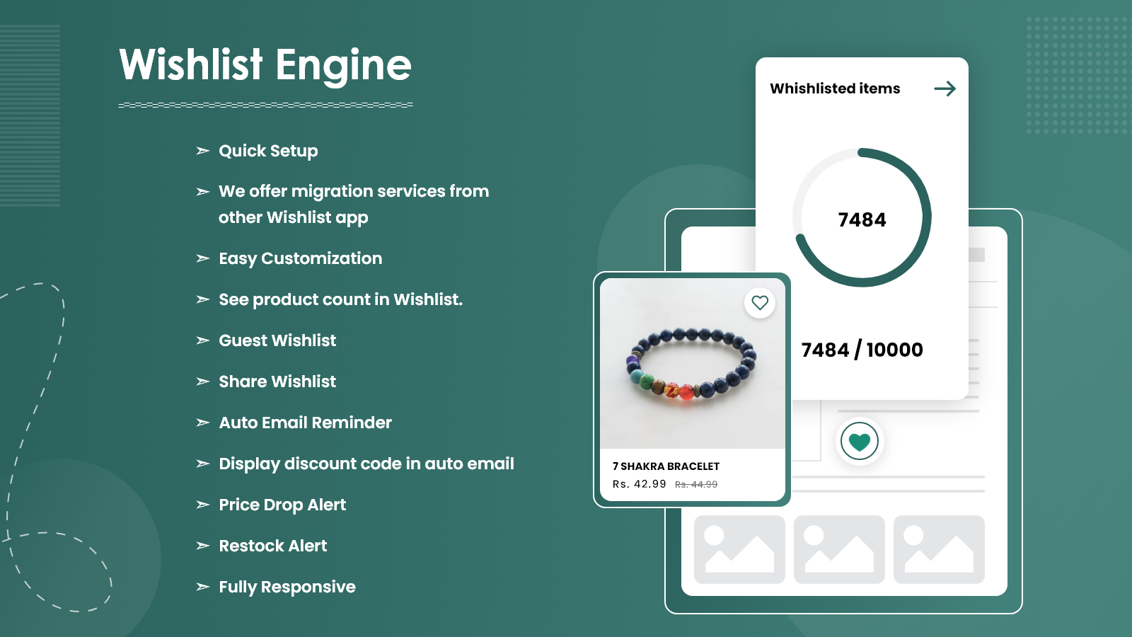 Wishlist Engine. Add to wishlist from anywhere, save for later.
