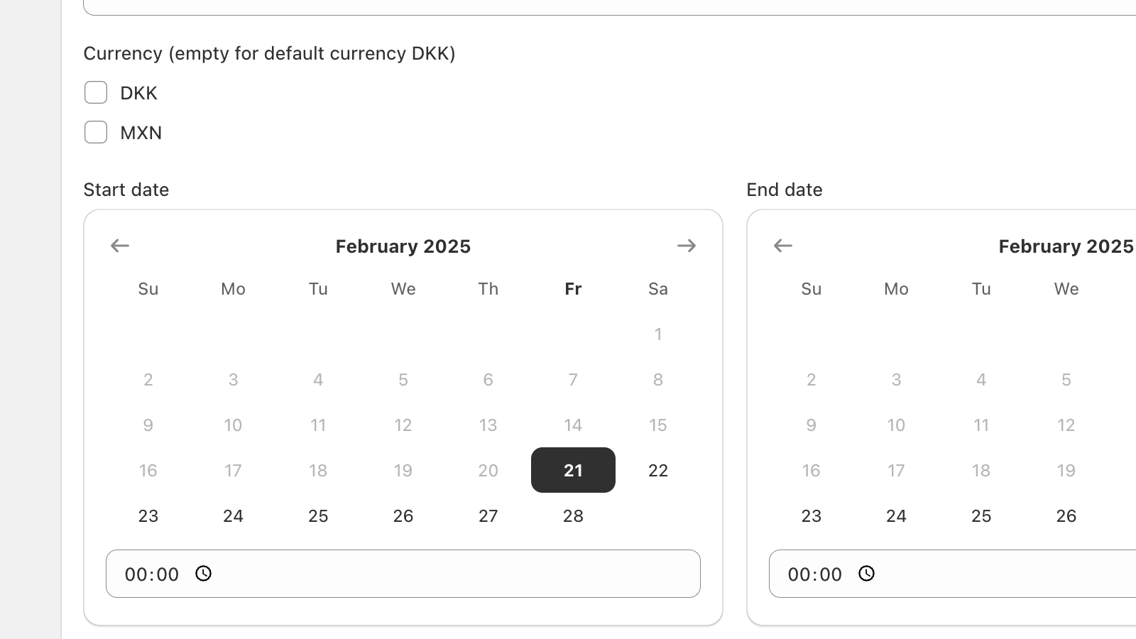Campaign date range