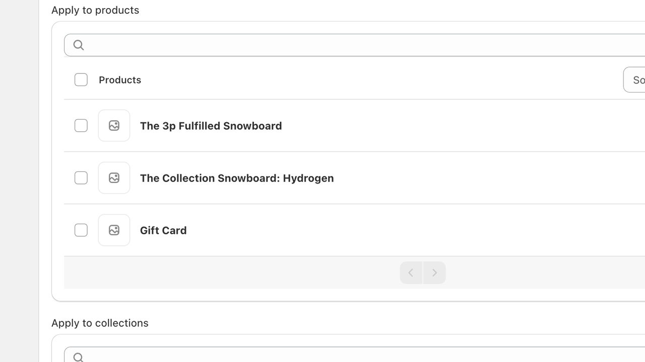 Easy select products and collections