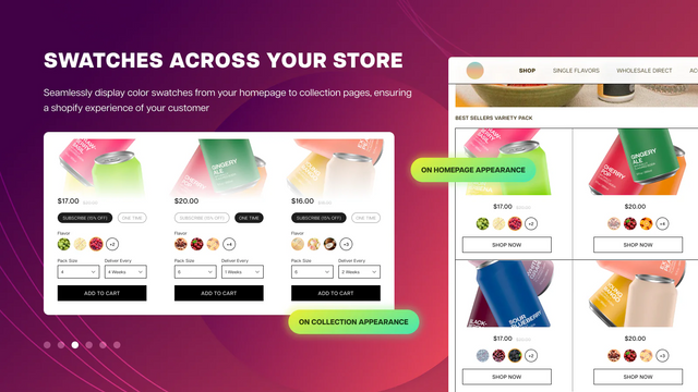 Shopify color swatch & product image swatch