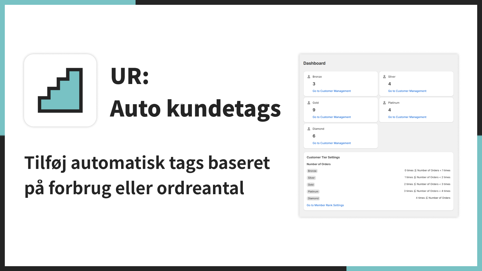 Tilføj automatisk tags baseret på forbrug eller ordreantal