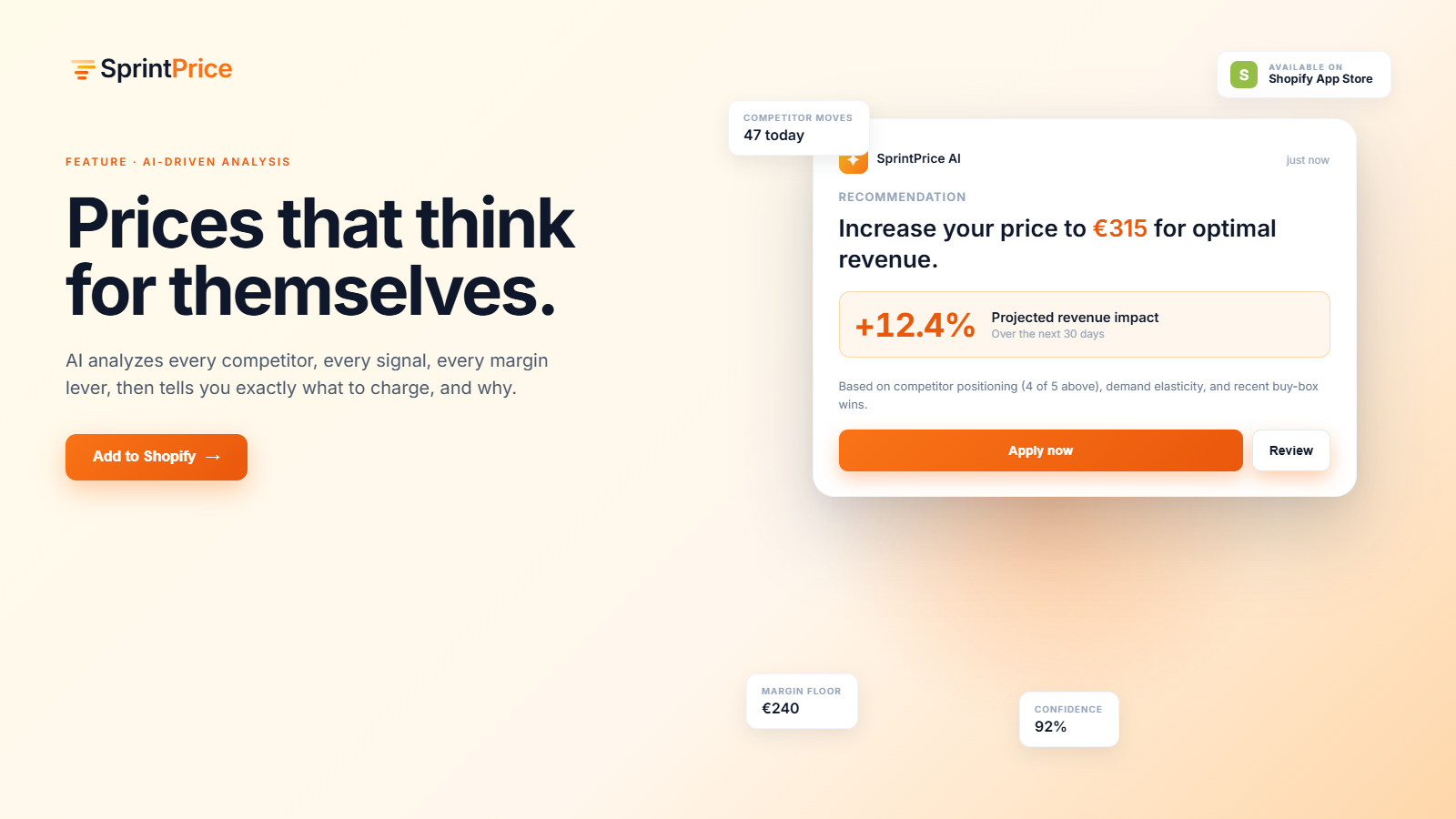 AI pricing recommendations: raise, maintain, or lower prices by 