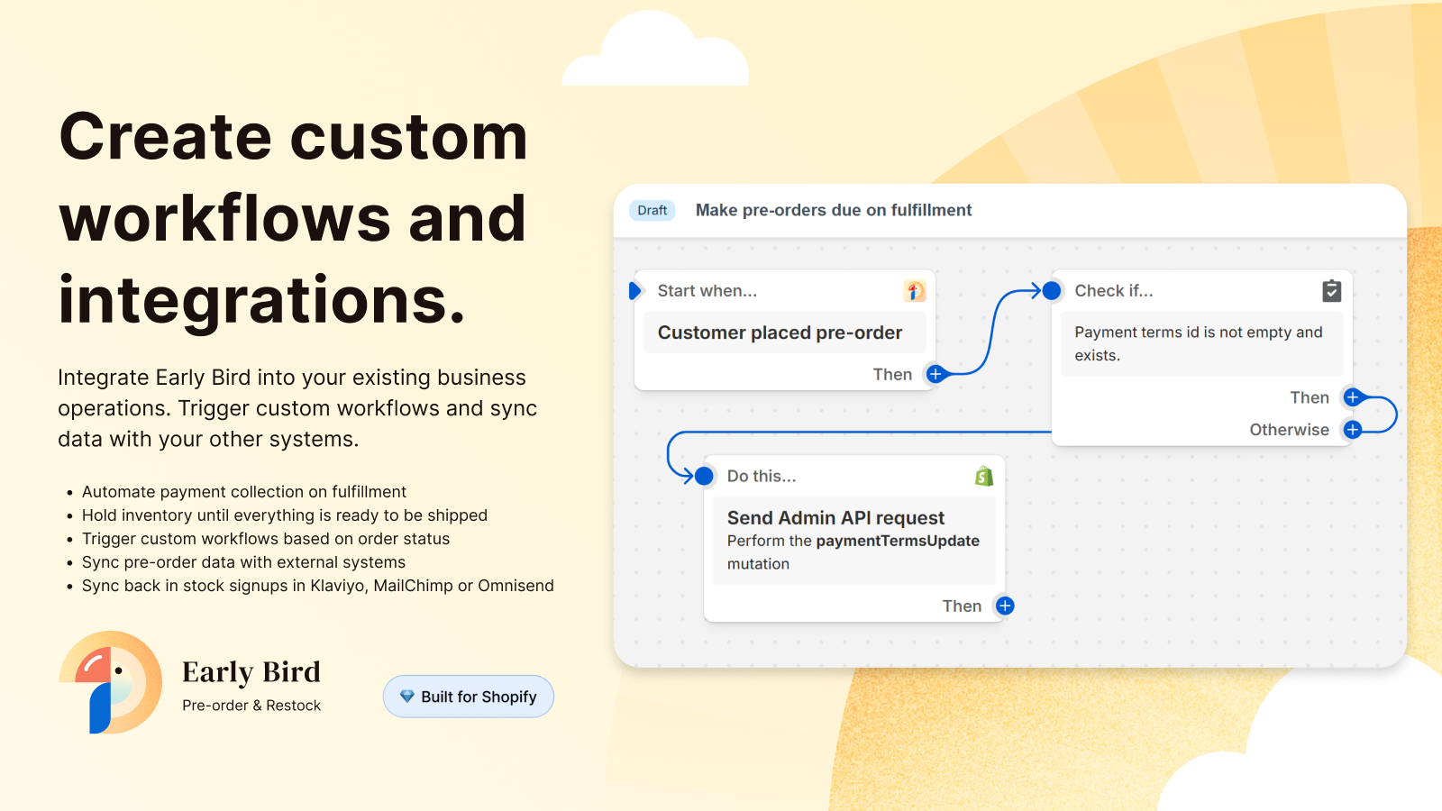 Create custom workflows and integrations.