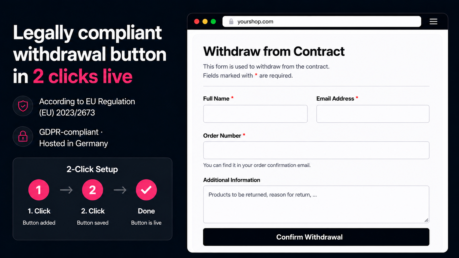 Withdrawal button per EU 2023/2673 added in 2 clicks