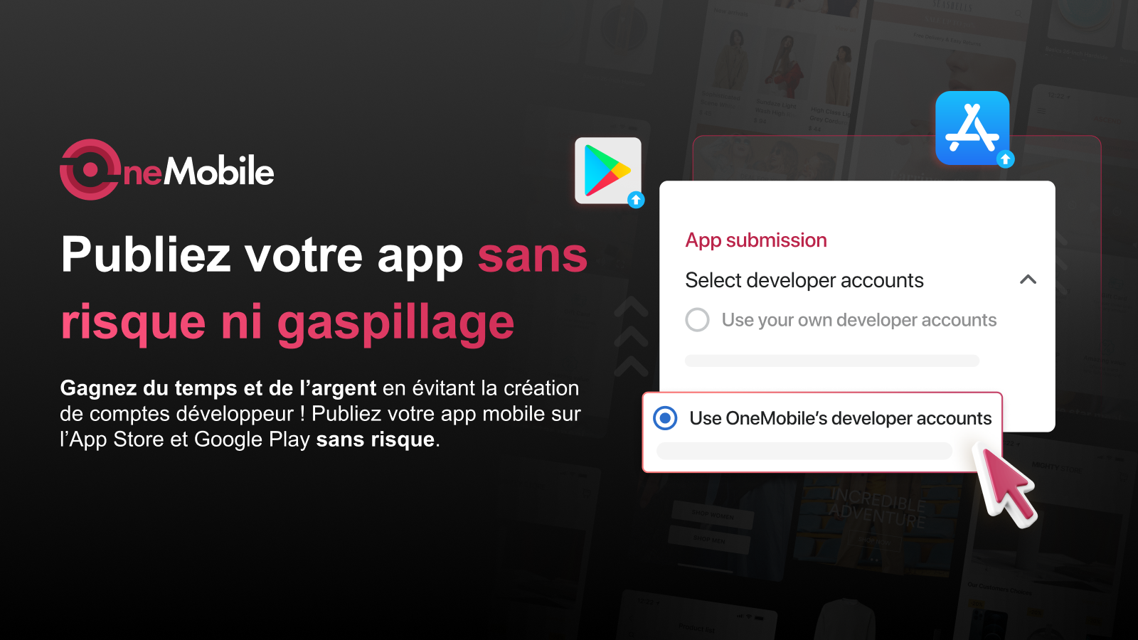Publier l'application avec le compte développeur de OneMobile