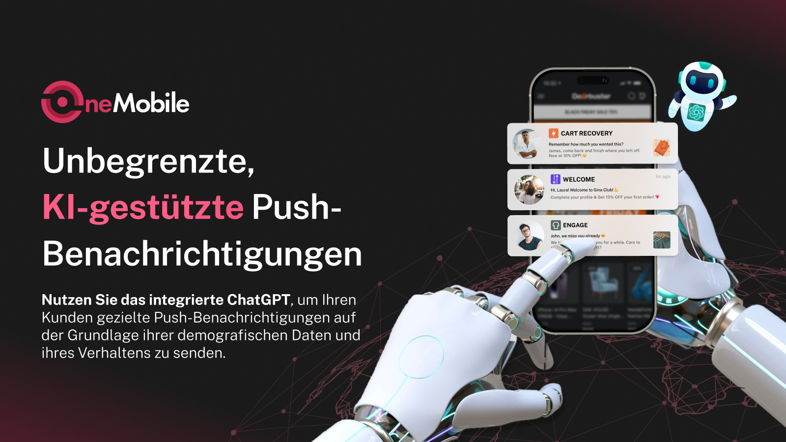 Push-Benachrichtigung an Kundengeräte, um personalisierte Nachri