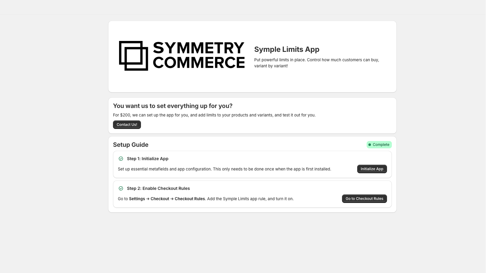 Symple Limits Homepage